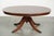 20th Century English Oval Coffee Table with a Red Leather Top For Sale - Image 4 of 11