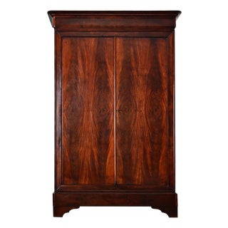 French 19th Century Bookmatched Mahogany Louis Philippe Armoire For Sale