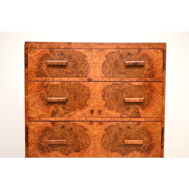 Art Deco Burr Walnut Chest of Drawers, 1930s For Sale - Image 10 of 13