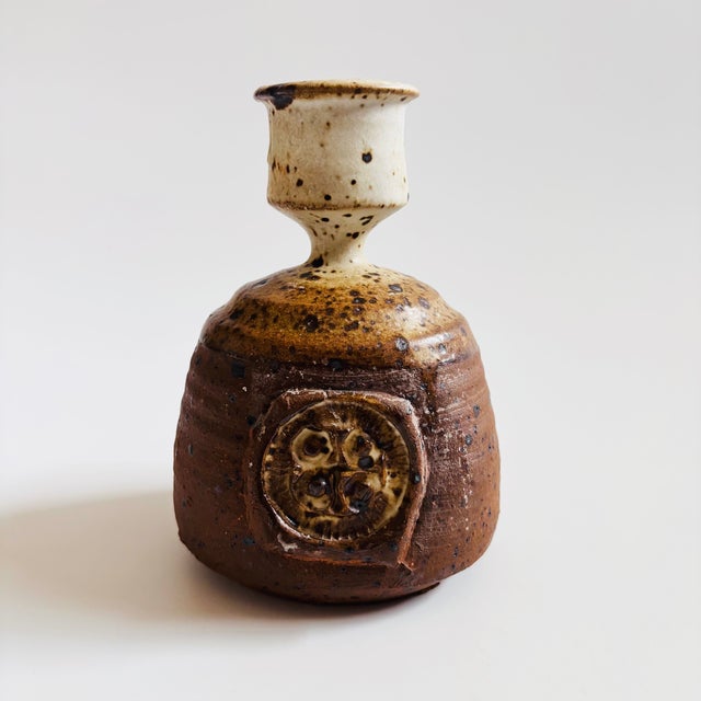 Mid-Century Modern Studio Pottery Candle Holder For Sale - Image 3 of 12