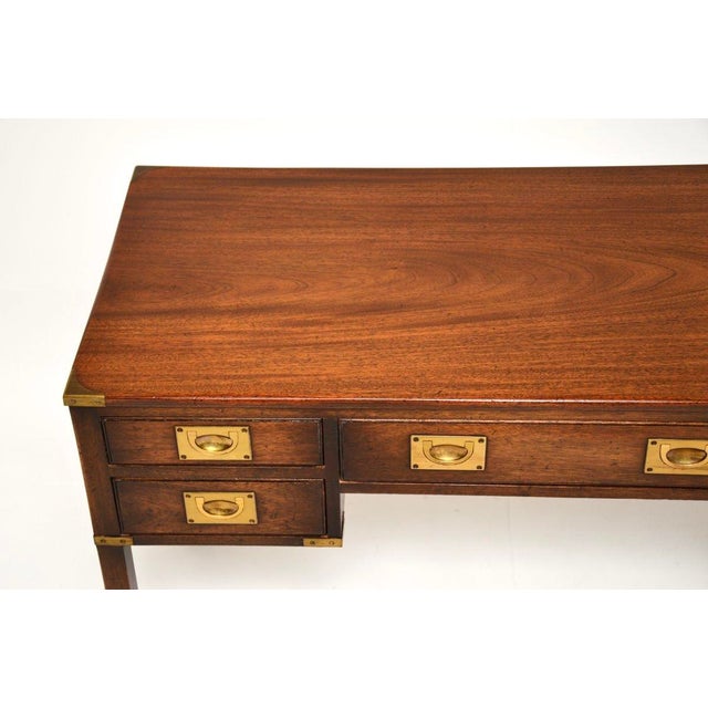 Brown Military Campaign Desk, 1930s For Sale - Image 8 of 12