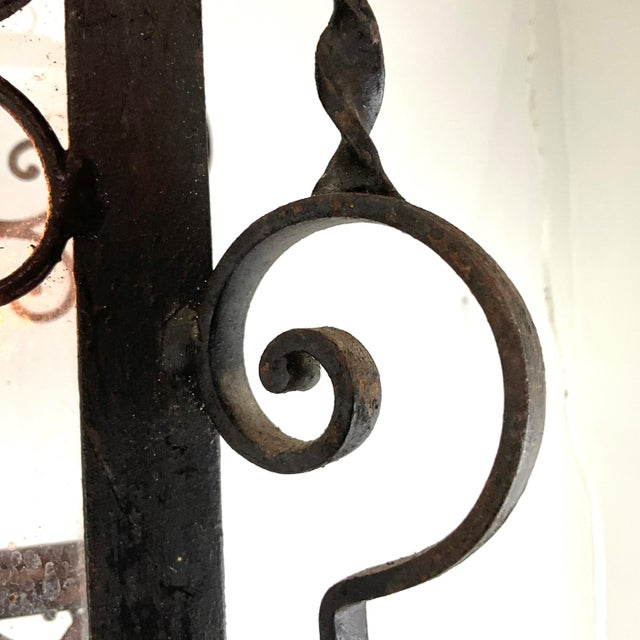 Vintage Forged Iron Itakian Lantern For Sale In West Palm - Image 6 of 8