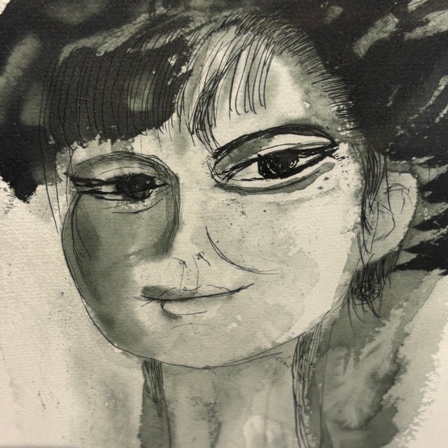 Bruno Cassinari, A Woman's Face, 1961, Watercolor Painting For Sale - Image 9 of 12