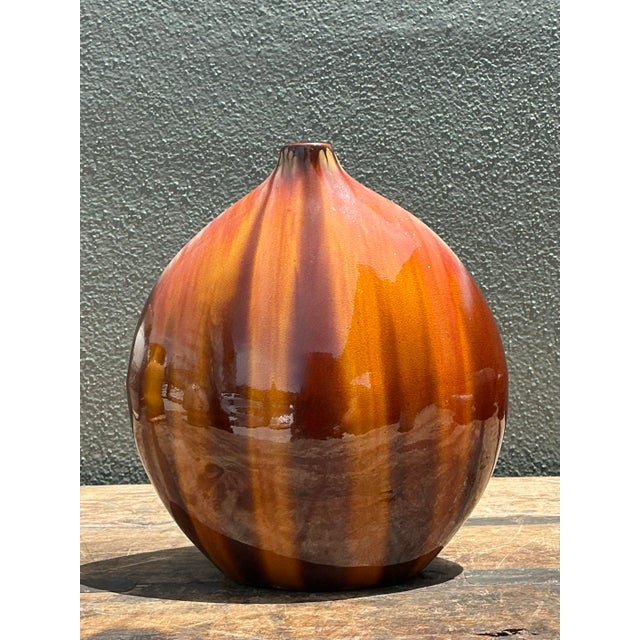 Vintage Glazed Ceramic Vase For Sale - Image 12 of 12