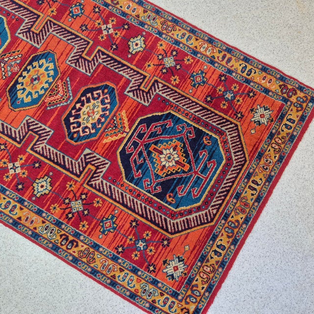 Vintage Handwoven Wool Rug Bagdad, 1970s For Sale - Image 9 of 11
