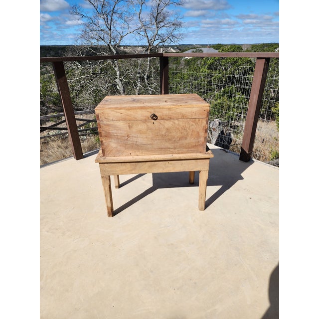 Tan 1960s Mexican Chest on Stand For Sale - Image 8 of 9