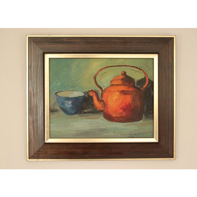 Viktor Rasmussen, Kettle and Mug, 1960s, Oil on Canvas, Framed For Sale - Image 9 of 13