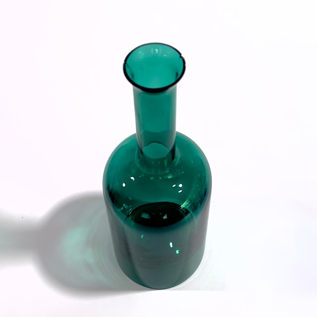 Jewel-Toned Glass Bottle Vase Curation - Group of 5 For Sale - Image 4 of 17