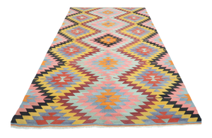 Diamond Designed Turkish Kilim Flatweave Rug