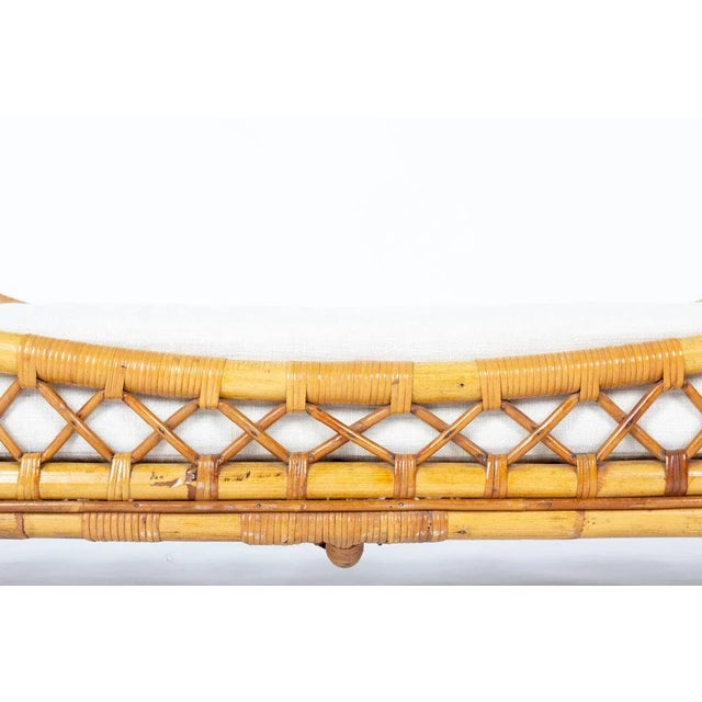 Beige Vintage Daybed in Rattan, 1950 For Sale - Image 8 of 12