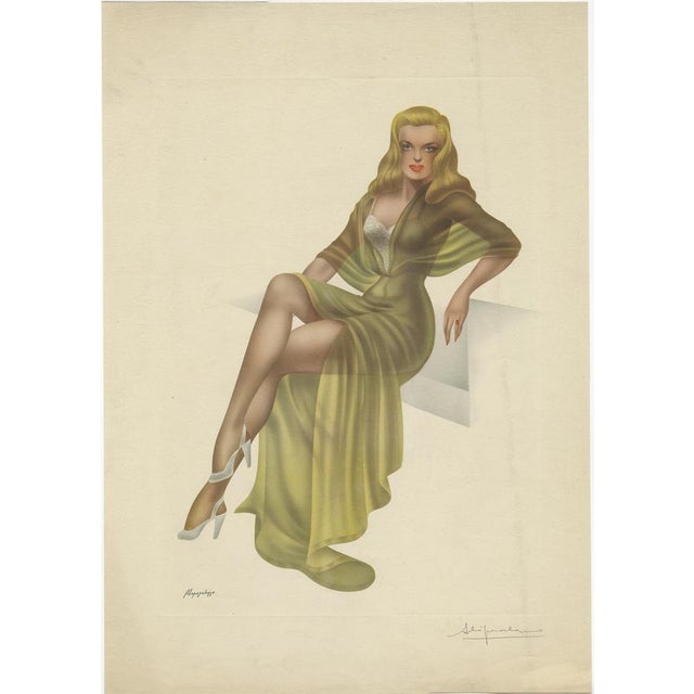 Lopez Alonso, Pin-Up Model, 1950, Lithographs, Set of 3 For Sale - Image 4 of 6