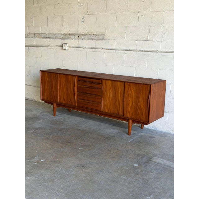Teak Sideboard Credenza in Style of Arne Vodder Denmark Mid-Century Modern 1960s For Sale - Image 12 of 13