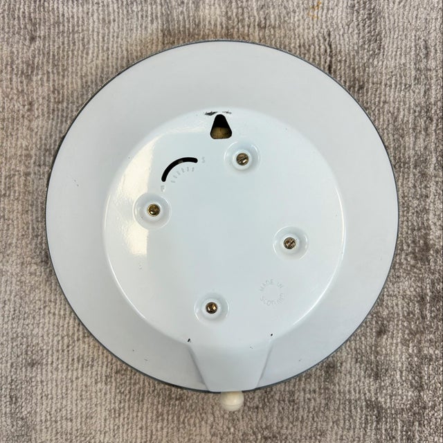 Mid-Century Modern Vintage Yellow Wall Clock with Pull Cord Wind Up from Westclox For Sale - Image 3 of 4