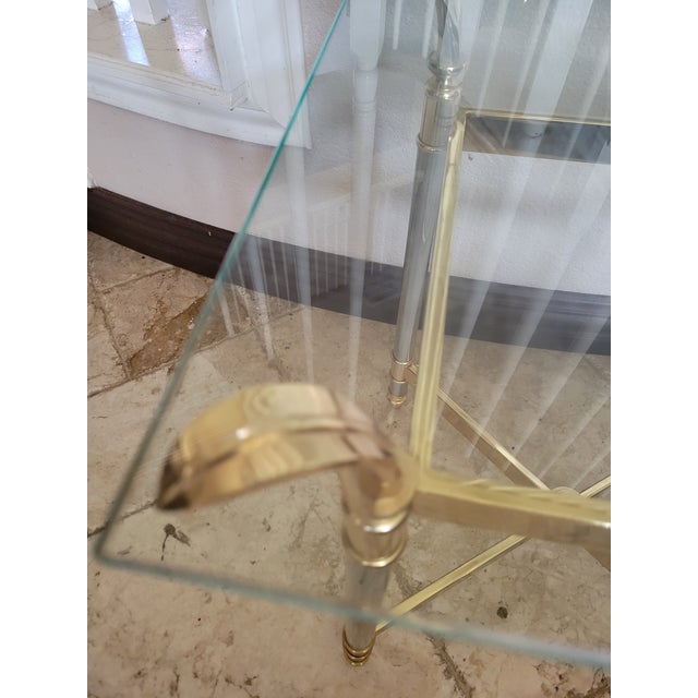 Mid 20th Century Brass and Glass Side Table For Sale - Image 10 of 12