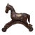 Turn-of-the-Century European Wooden Toy Horse on Wheels With Brass & Copper Inlay For Sale