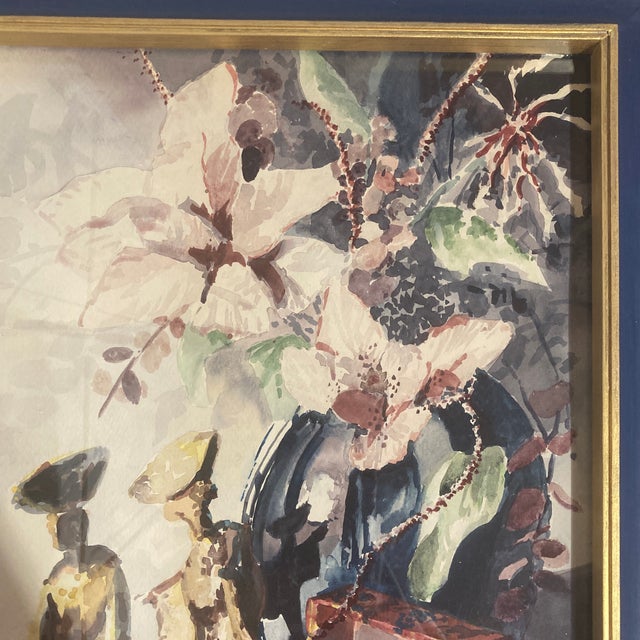 Mid 20th Century Mid-Century Modern Surrealist Watercolor Painting "Escape" – Framed & Signed For Sale - Image 5 of 12
