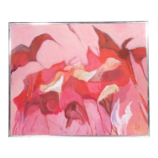 "Aurora" Signed Mid-Century Abstract Oil Painting on Canvas For Sale