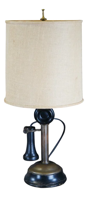 1904 Antique Western Electric Converted Brass Candlestick Telephone Lamp