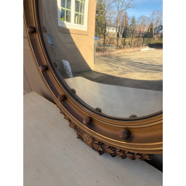 American Federal Giltwood Eagle Bullseye Convex Mirror For Sale - Image 11 of 14