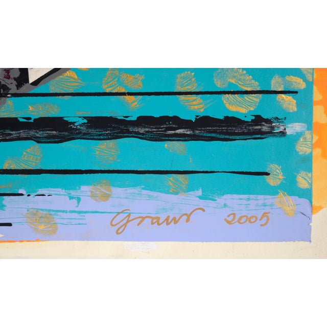 Blue 2005 "Mont-Saint-Michel" Abstract Landscape Acrylic Painting by Marc Foster Grant For Sale - Image 8 of 10