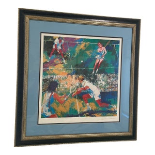 Framed Lithographic Poster by Leroy Neiman Signed Lower Right With Coa, Titled " Mixed Doubles." For Sale