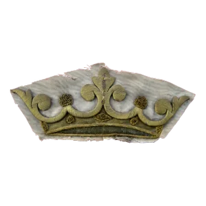 Early 19th Century Gold Embroidery Fragment of Crown From a Banner
