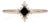 Black Diamond Ring With Earth-Mined Diamond Accents: Solid 14k Gold, 3.6mm, Size 6.75 For Sale
