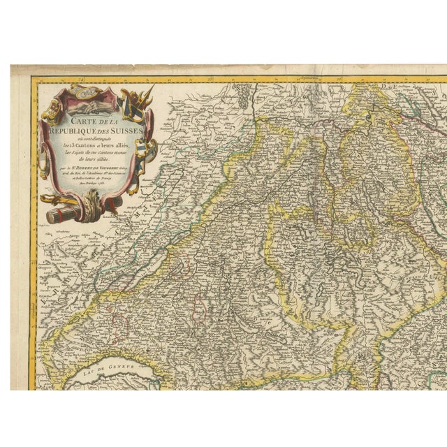 18th Century Map of the Swiss Confederation by Robert De Vaugondy, 1756 For Sale - Image 5 of 7