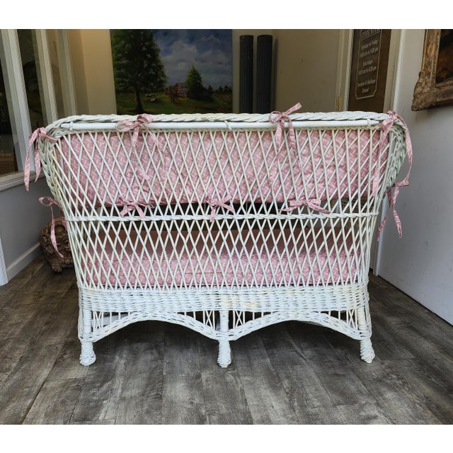 Antique Bar Harbor Wicker 4-Piece Set - In the Manner of Heywood Wakefield For Sale - Image 11 of 18