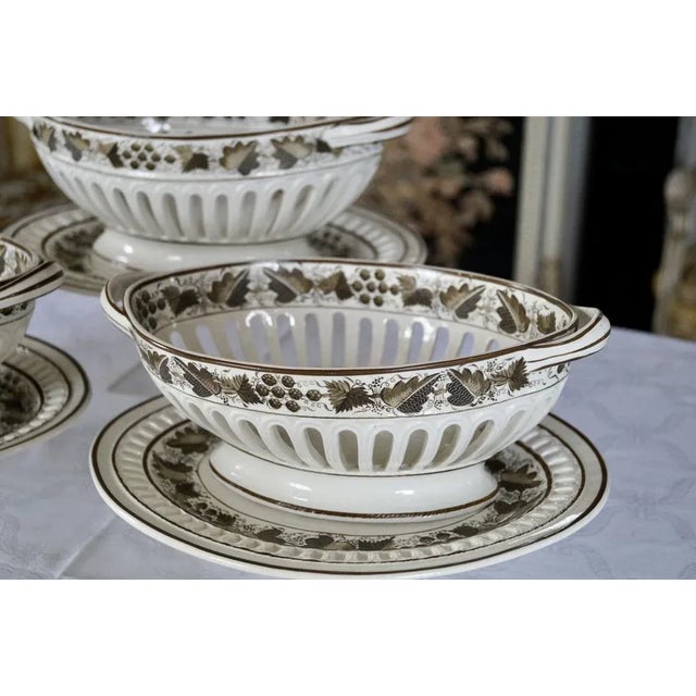 Copeland Spode Creamware Baskets with Underplate, 1800s, Set of 3 For Sale - Image 11 of 13