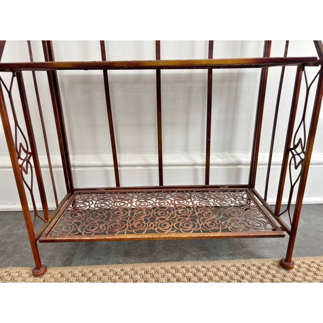 Vintage French Country Folding Baker's Rack For Sale - Image 10 of 11
