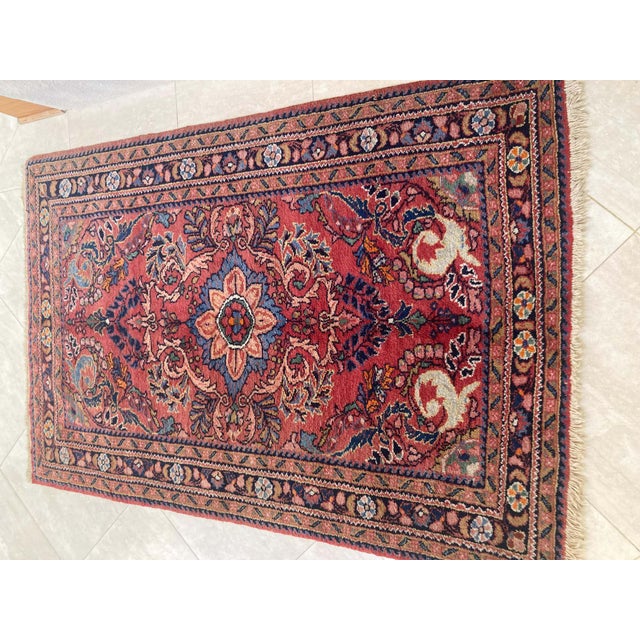 Small hand-knotted rug from Eastern Turkey, Antique oriental accent rug, carpet or mat. Vintage Turkish rug with rare...