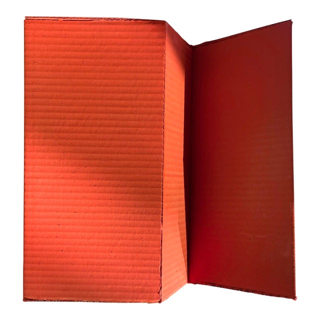 Abstract Cardboard Sculpture in Red-Orange For Sale