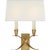 Chapman & Myers for Visual Comfort Signature Cross Bouillotte Small Sconce in Antique-Burnished Brass with Linen Shade For Sale