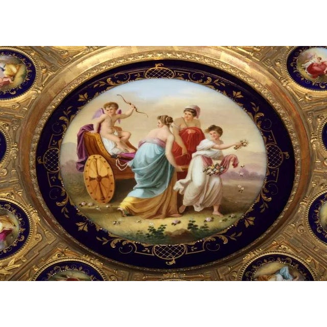 19th Century 19th Century Austrian Vienna-Style Hand-Painted Porcelain and Giltwood Gueridon For Sale - Image 5 of 7