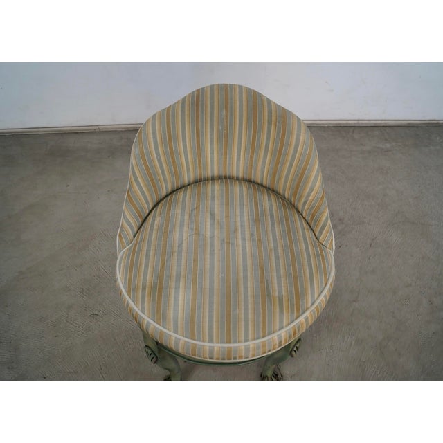 1960’s Hollywood Regency Swivel Claw Foot Vanity Stool For Sale - Image 10 of 12
