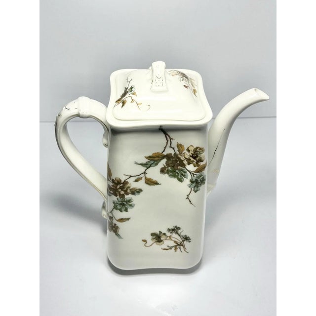 American 1930s Haviland Limoges Sepia Brown Rose Porcelain Coffee or Teapot For Sale - Image 3 of 10