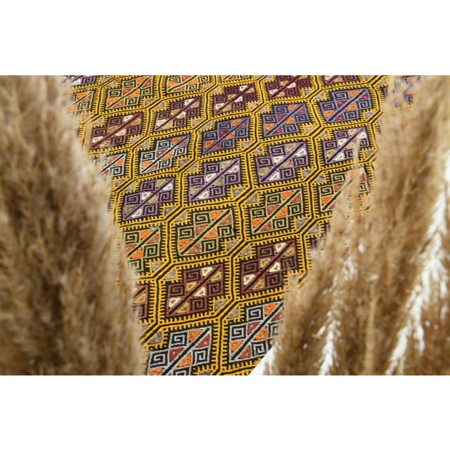 Vintage Turkish Oushak Handmade Wool & Cotton Yellow Area Rug For Sale - Image 11 of 12