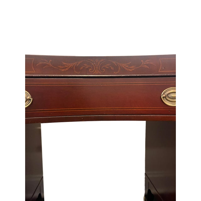 Brown 20th Century English Georgian Revival Mahogany Pedestal Desk For Sale - Image 8 of 10