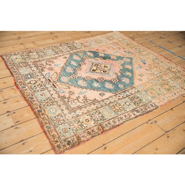 Beige Vintage Anatolian Square Rug - 4'5" X 4'11" For Sale - Image 8 of 11