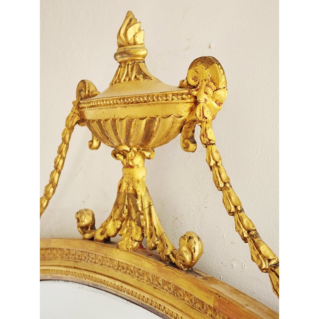 Antique Early 20th Century Adam Style Giltwood Mirror For Sale - Image 4 of 16