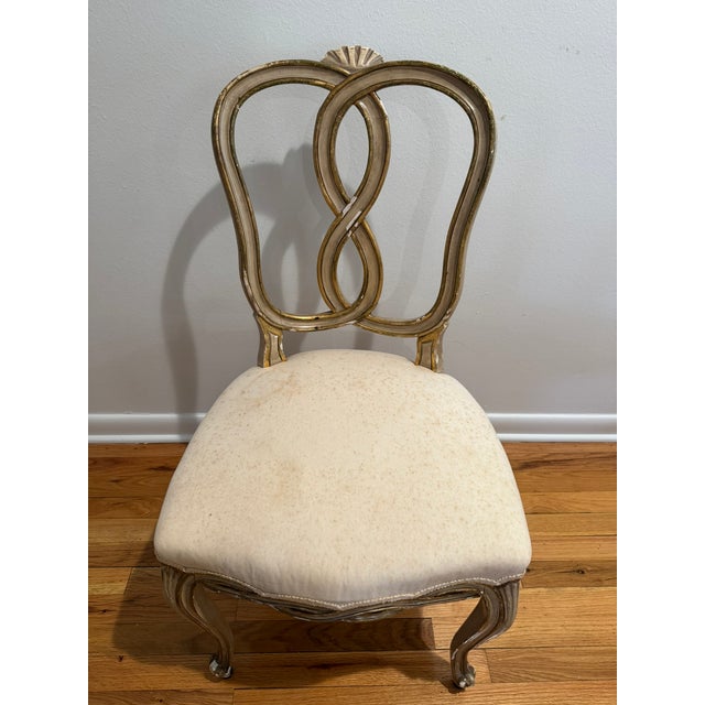 Antique Italian Louis XV Painted & Parcel-Gilt Dining Chairs, Set of 10 For Sale - Image 9 of 17