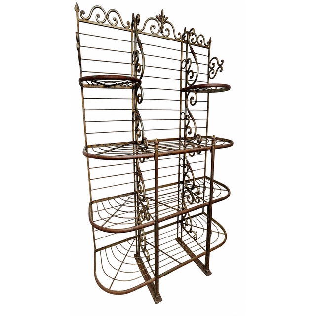 Antique French Iron & Brass Boulangerie Baker’s Rack For Sale - Image 11 of 11