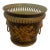 Vintage French Neoclassical-Style Black and Gold Tole Cachepot For Sale