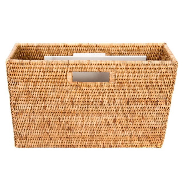 Artifacts Rattan Rectangular Magazine Holder in Honey Brown - 16" For Sale In Houston - Image 6 of 10