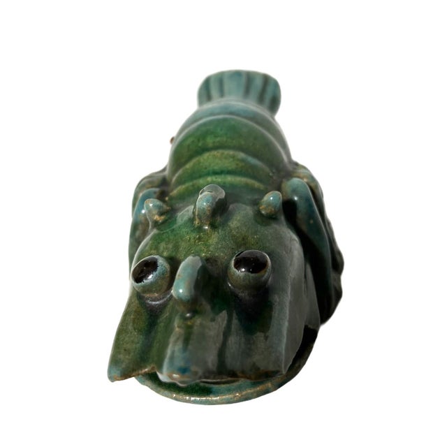 Vintage Shiwan Blue and Green Crayfish Wall Pocket For Sale In Chicago - Image 6 of 12