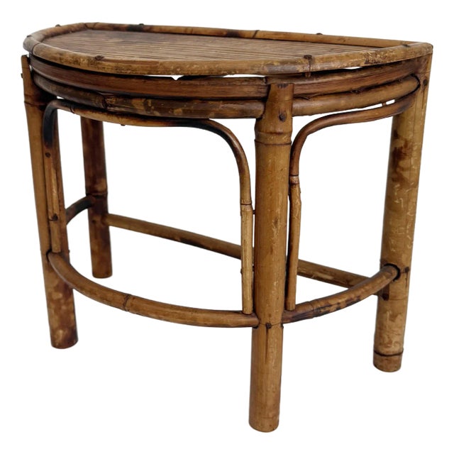 1970s Bamboo Burnt Tortoise Riser Display For Sale