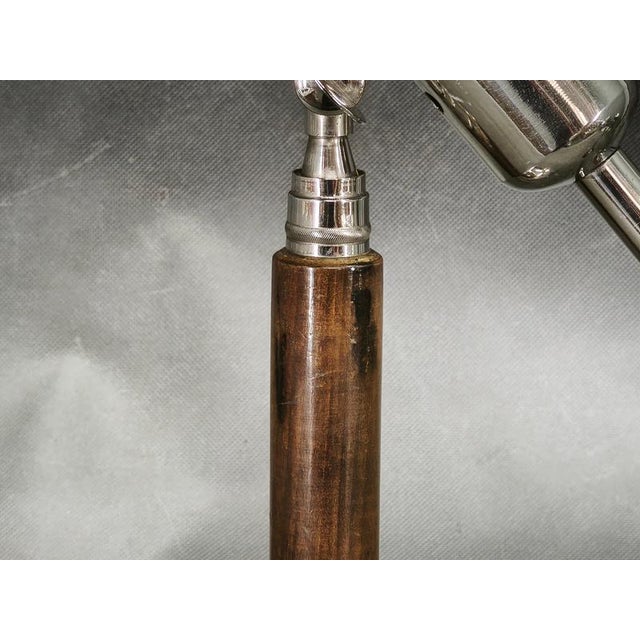 1930s Vintage Bauhaus Chrome Table Lamp with Beech Handle, 1930s For Sale - Image 5 of 15