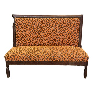 Bistro Bench in Upholstery and Fabric, 1930s For Sale