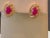 3.5 Carat Oval Natural Ruby & 1.2 Ct Diamond Stud Earrings 14 Karat Yellow Gold For Sale - Image 16 of 18